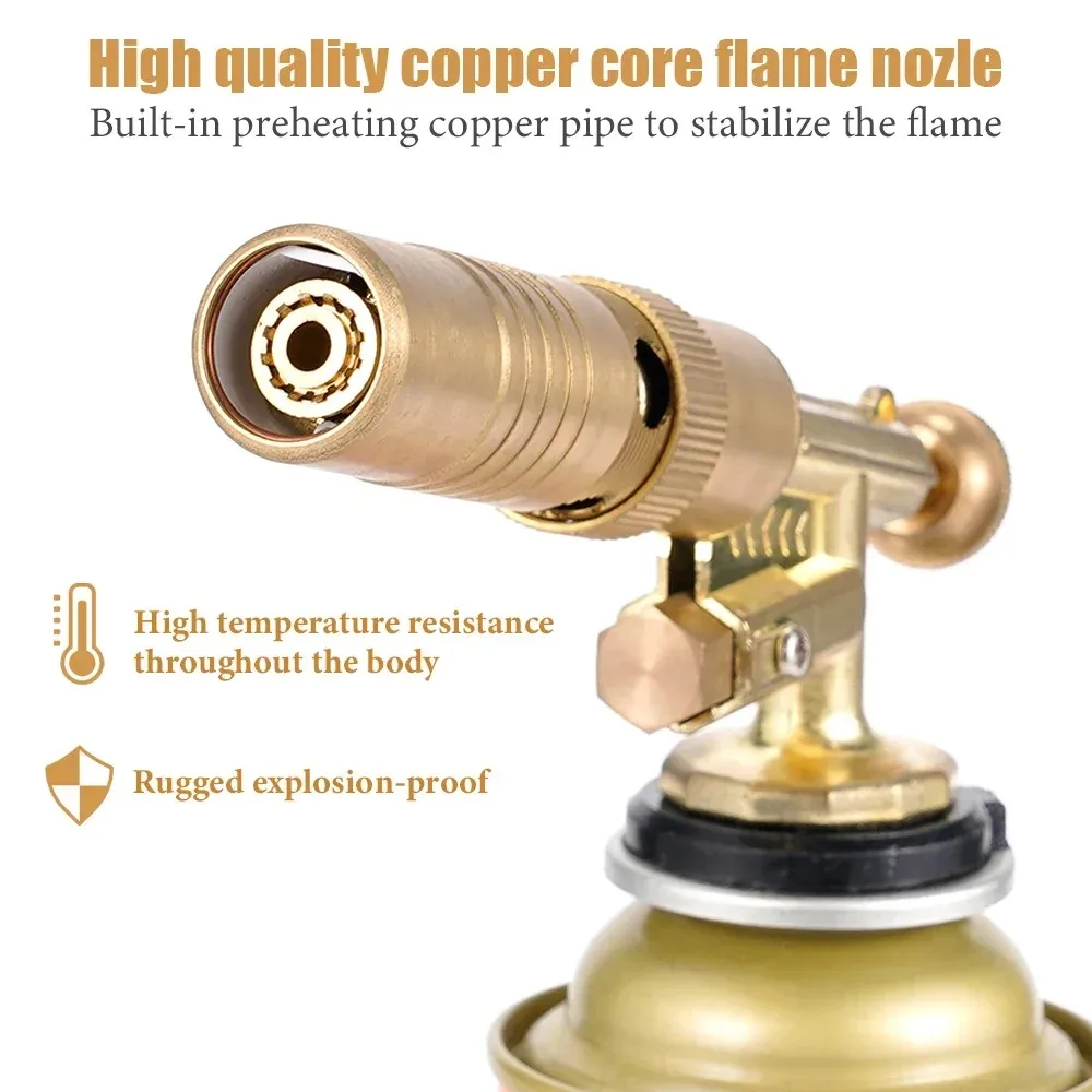 Portable Welding Burner Flame Gas Torch Flame Gun Blowtorch Cooking Soldering Butane Autoignition Gas-Burner Lighter Heating