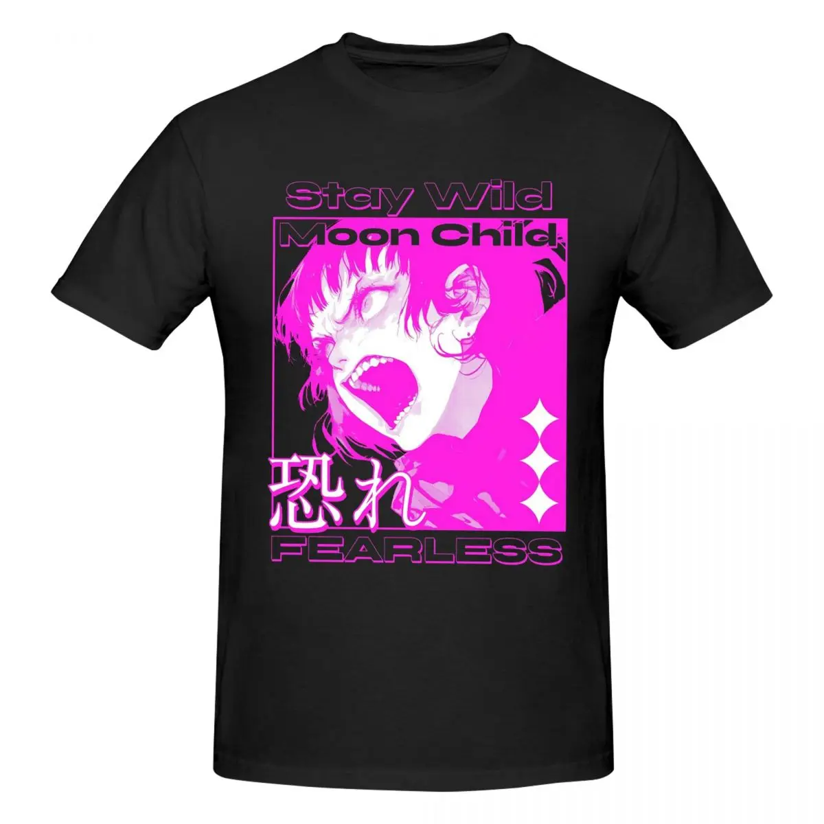 

Stay Wild Moon Child Men T-Shirt Funny Oversized T Shirts Men's O-Neck Cotton Tees Short Summer Male