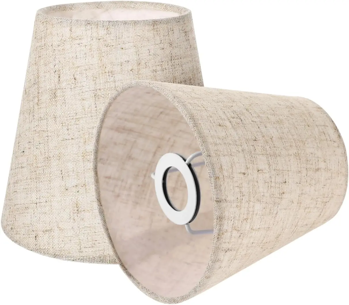 2pcs Fabric Lampshades, Small Lamp Shade for Table Lamps, Replacement Linen Lamp Shades, Barrel Cloth Lamp, Clip On Bulb
