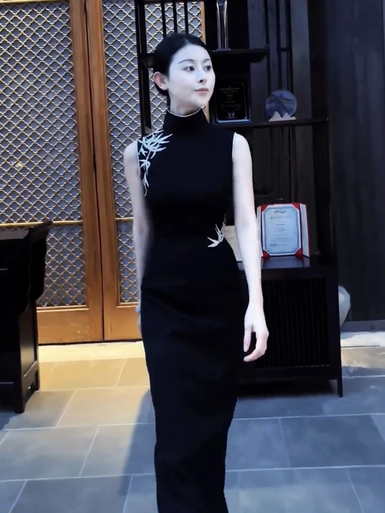 2025 Odzież damska Temperament cheongsam z nadrukiem 0701