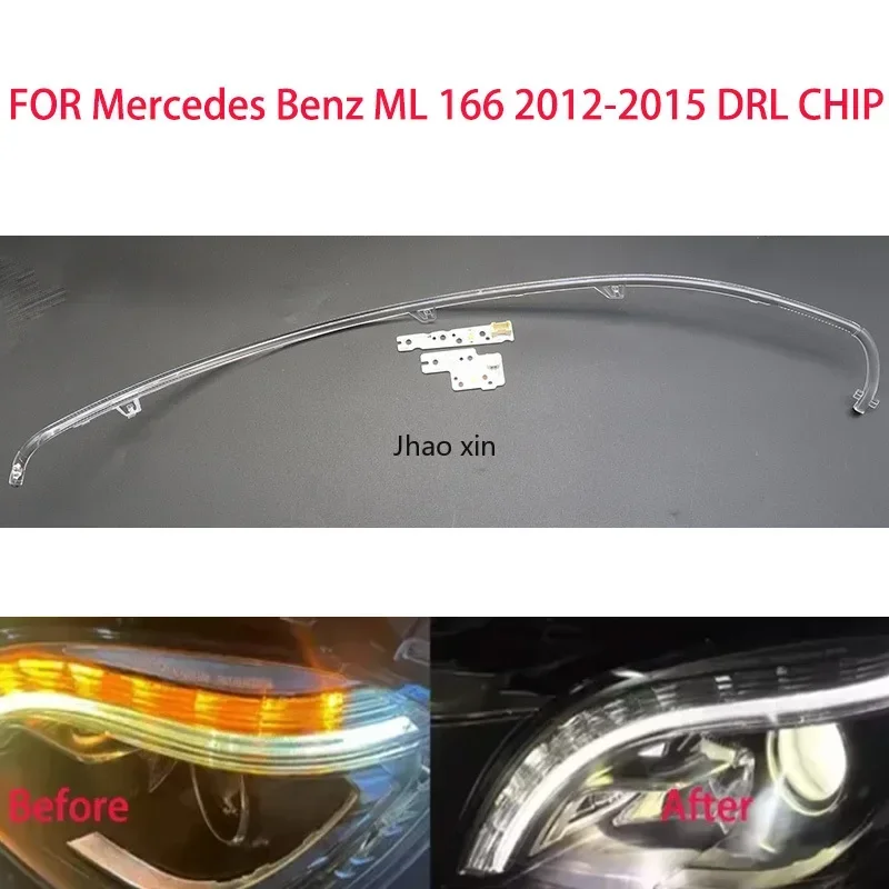 FOR Mercedes Benz ML 166 2012-2015 Car Headlights DRL Light Strips Angel Eyes Chip Ballast Module DRL Repair Parts