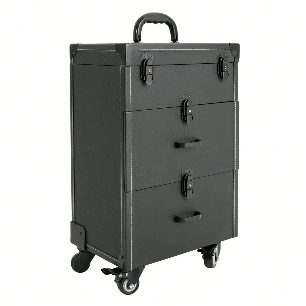 Professional Rolling Makeup Case Train Case Portable Cosmetic Organizer Trolley Lockable Rolling MakeUps Case Storage Cart Make