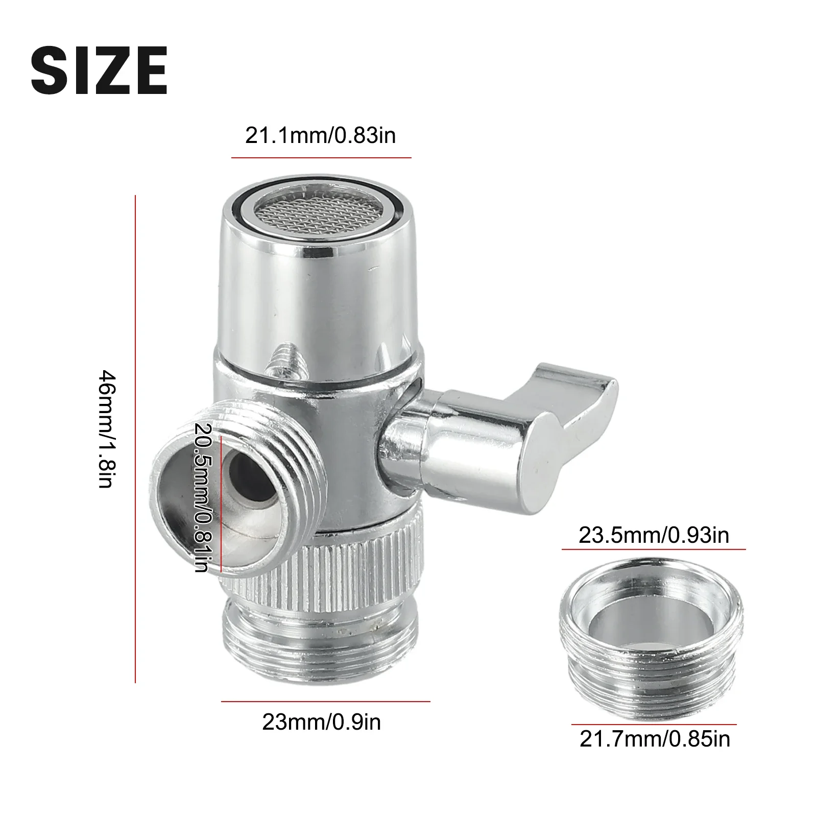 Convenient Valve Diverter Faucet Diverter Sink Splitter Stylish Connector For Toilet Kitchen Replacement Useful Valve Water Tap