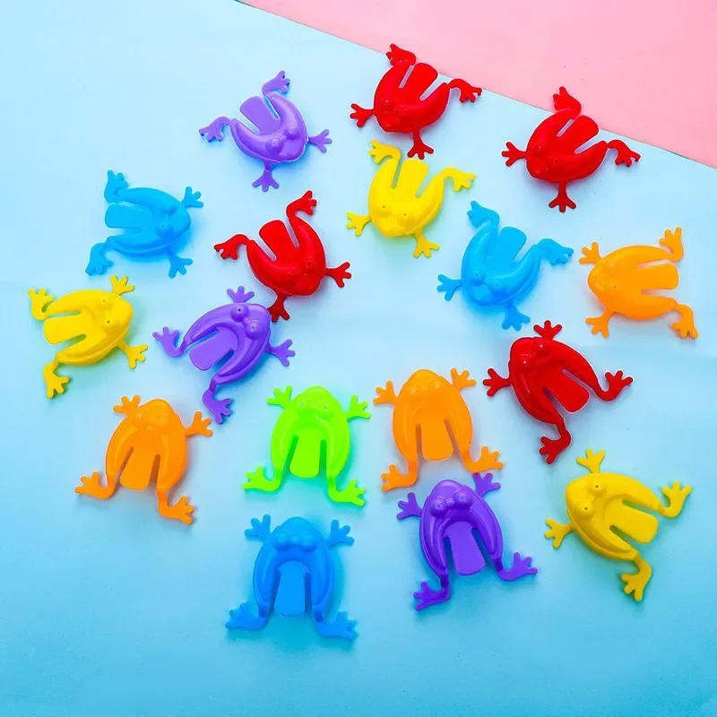 50/100pcs Assorted Jumping Frog Toys for Kids Stress Relief Anxiety Relief Bounce Frogs Parent-Child Game Birthday Party Gift