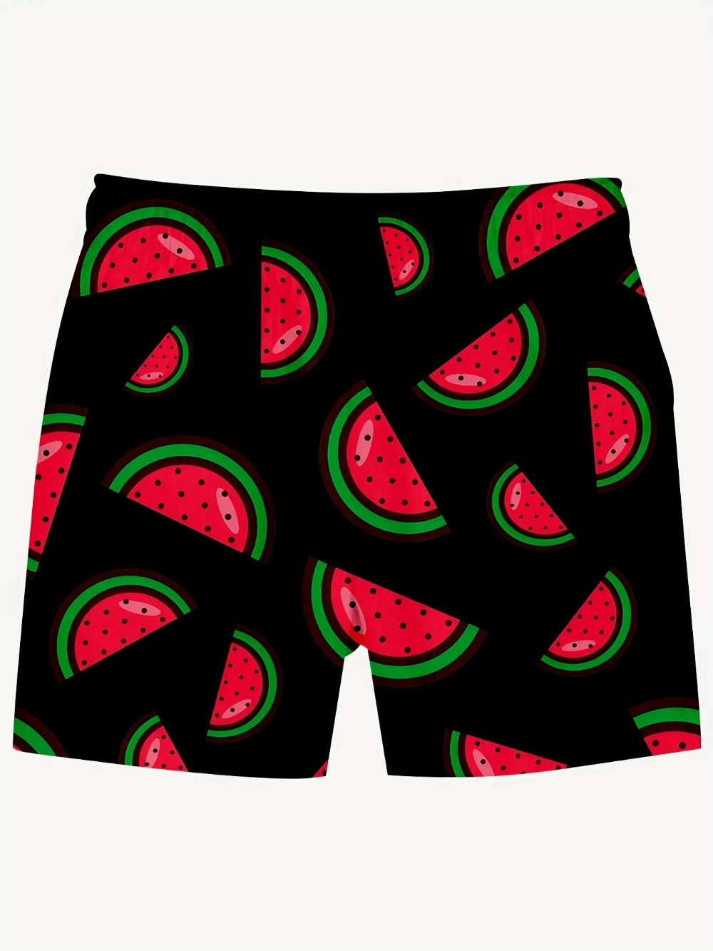 2025 Bañadores de secado rápido para hombre con bolsillos, pantalones cortos de playa informales con estampado de sandías, cordón ajustable para deportes al aire libre