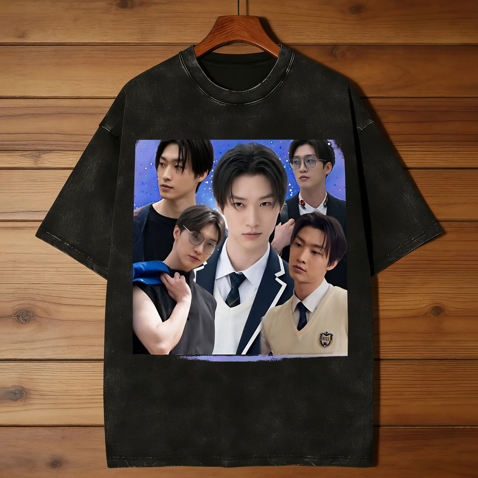Men T Shirt SANG HEON LEE Minho Xo Kitty Washed T-Shirts Leisure  Summer Tees Vintage Custom DIY Cotton Tops Hot Sale