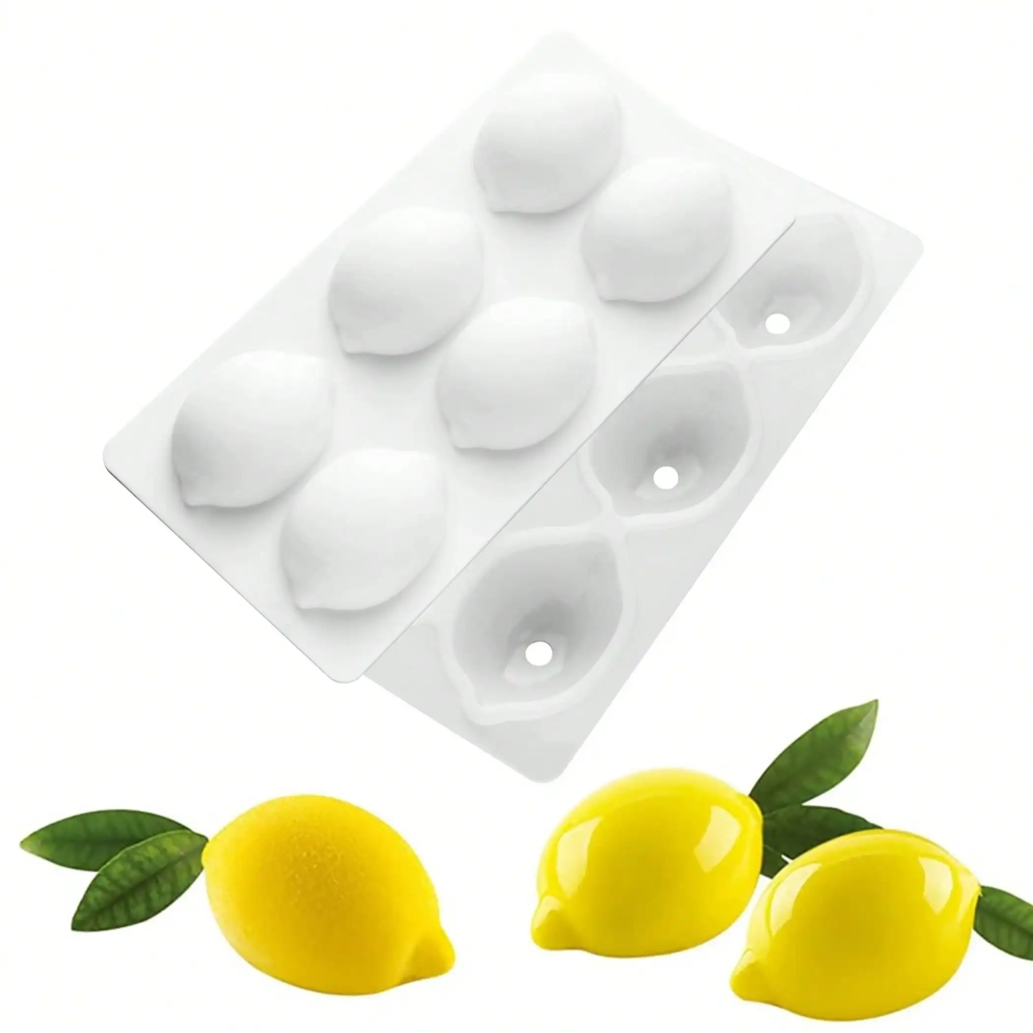 Molde de silicona 3D con forma de limón para chocolate, molde para barra de chocolate estilo Dubai, molde para dulces, mousse, pastel y pudín, para herramientas y suministros de repostería