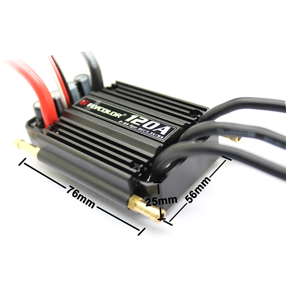 Originele Flycolor 50A 70A 90A 120A 150A Borstelloze ESC Speed Controller Progaming Kaart 2-6S Lipo BEC 5.5 V/5A voor RC Boot