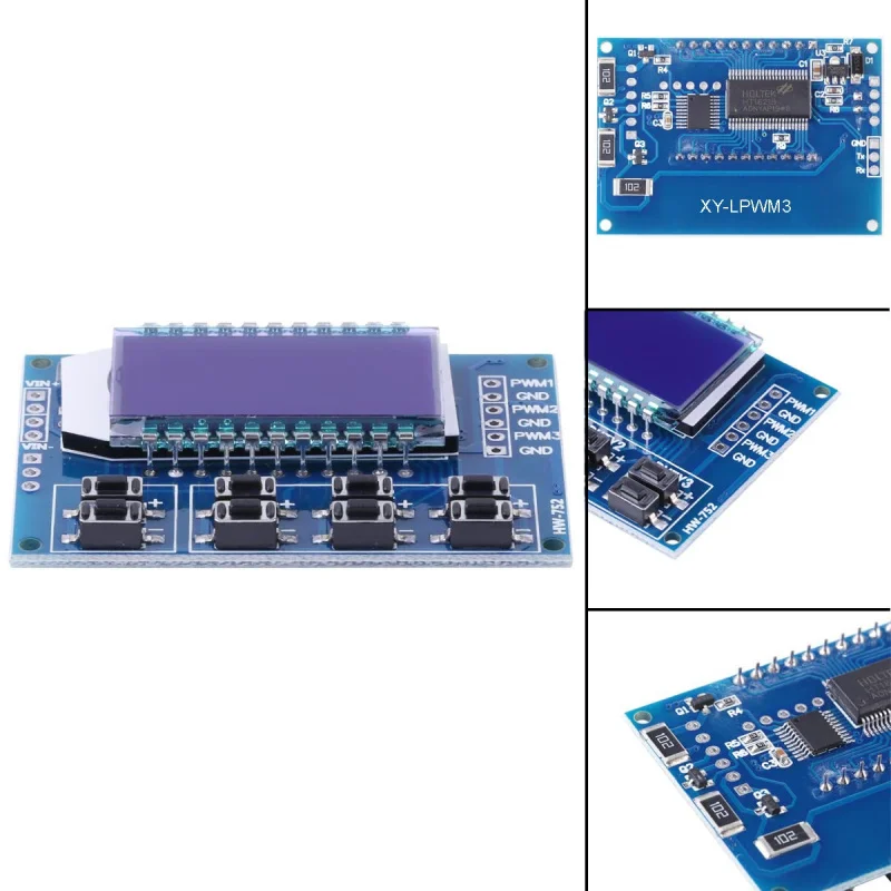 وحدة مولد إشارة النبض PWM ذات 3 قنوات مع شاشة LCD، تردد قابل للتعديل 1 هرتز - 150 كيلو هرتز، تحكم مستقل في دورة العمل