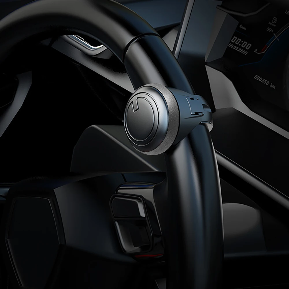 360 درجة تحول عجلة توجيه سيارة الداعم سبينر مقبض سيارة دوران المعادن تحمل مقبض الطاقة الكرة على شكل مساعد جزء #2