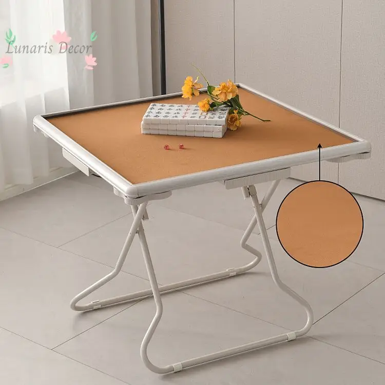 Foldable mobile mahjong table portable household, outdoor hand-rubbing card table small simple square table