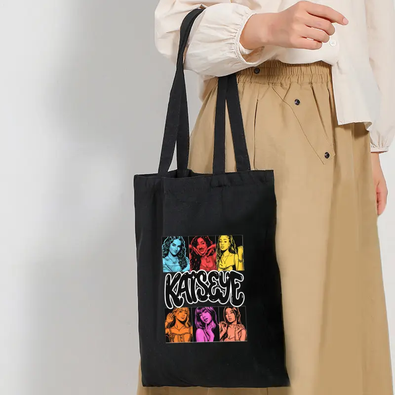 Katseye World Tour Women Large Capacity Tote Bag Multi Functional School or Commuting Bags Fashion Shopping Bags Kpop Fan Gifts