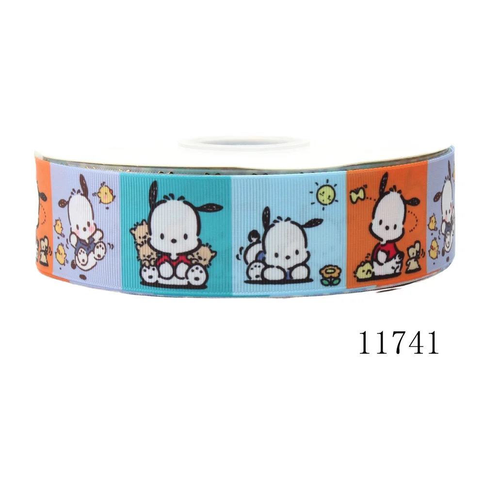 5Yards Sanrio Pompom Purin Pochacco Grosgrain Ribbon for Hairbows DIY Gifts Sewing Accessories Crafts Materials