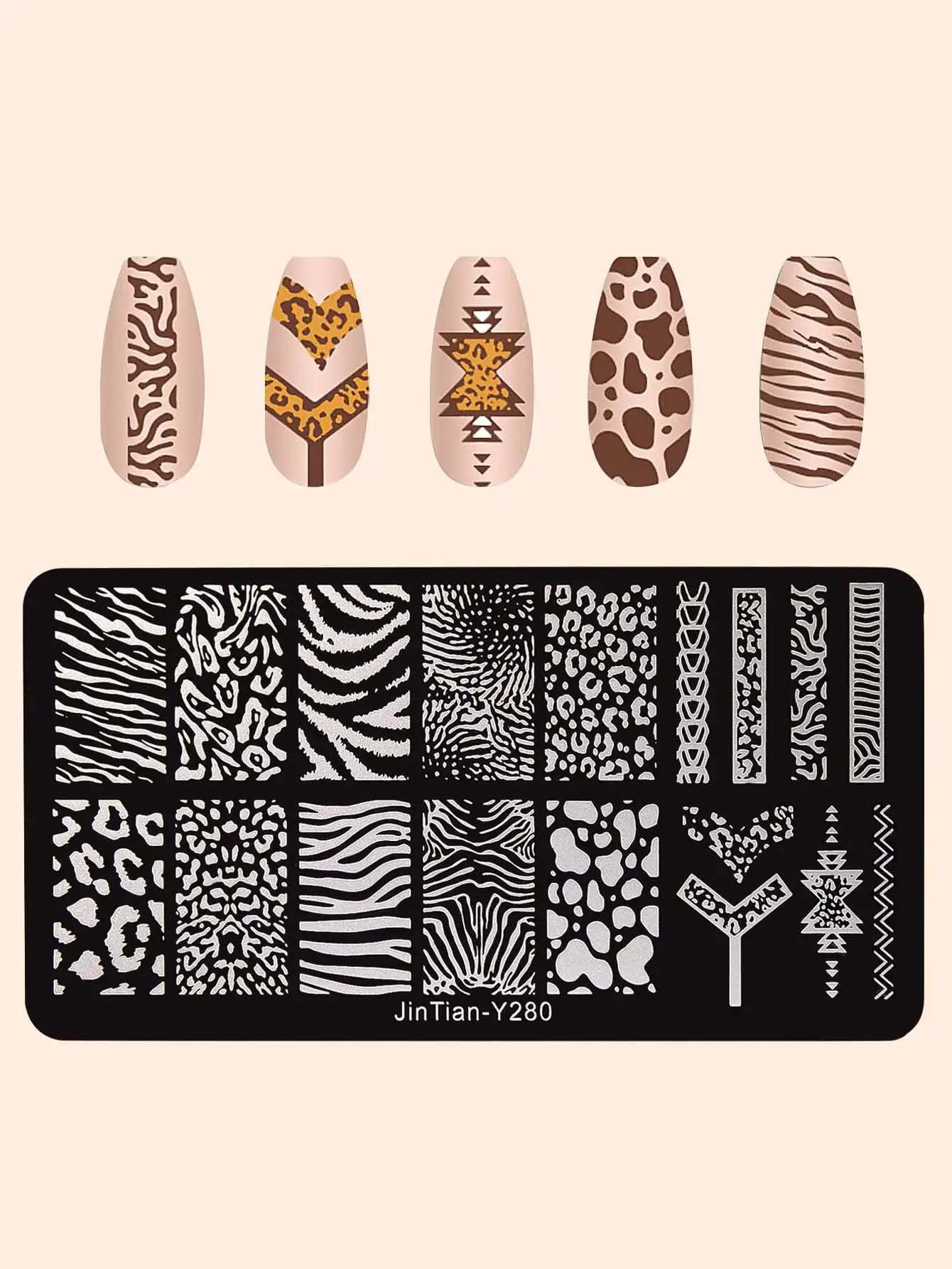 

1sheet Zebra Striped Gel Polish Design Nail Art Stamper For Slow Drying Nail Polish Nail Stamper Plates For Manicure Salon,Nail Supplies,Nail Tools,Nail Art Tools,Back To School,Nails,Nail Tools For Press On Nails