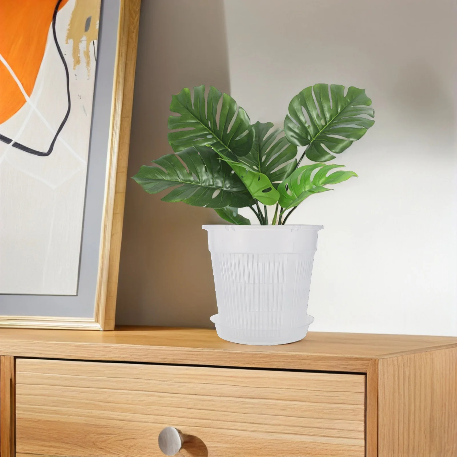 

7pcs Butterfly Orchid Flowerpot: Clear Resin Slotted Orchid Pots With Drainage Holes, Breathable Nursery Planter For Indoor