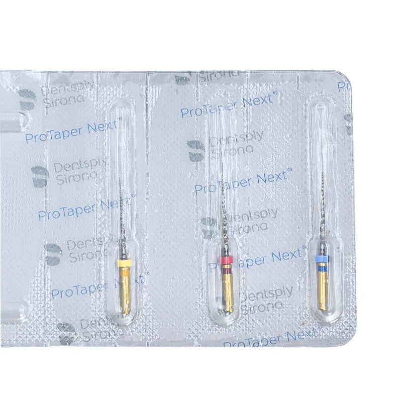 ملف Dentsply ProTaper Next كبير مدبب من النيكل والتيتانيوم، ملف قناة الجذر للاستخدام الآلي، عبوة من 3 قطع