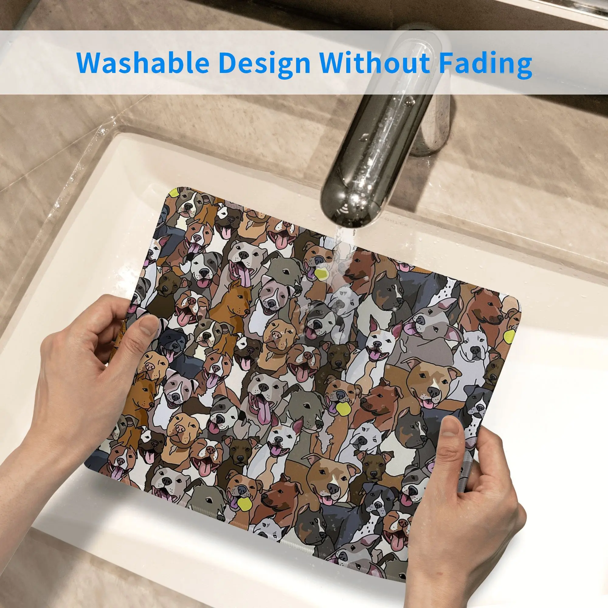 Pitbull Dog Pattern All The Mutts Mouse Pad Computer Keyboard Mouse Mat Gamer PC Laptop Desk Mat Office Accessories Table Mats