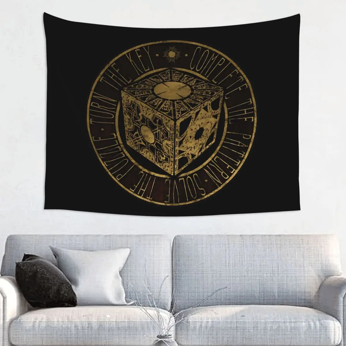 Horror Pinhead Movie Tapestry Bohemian Fabric Wall Hanging Hellraiser Decoration for Bedroom Beach Mat Witchcraft Wall Tapestry