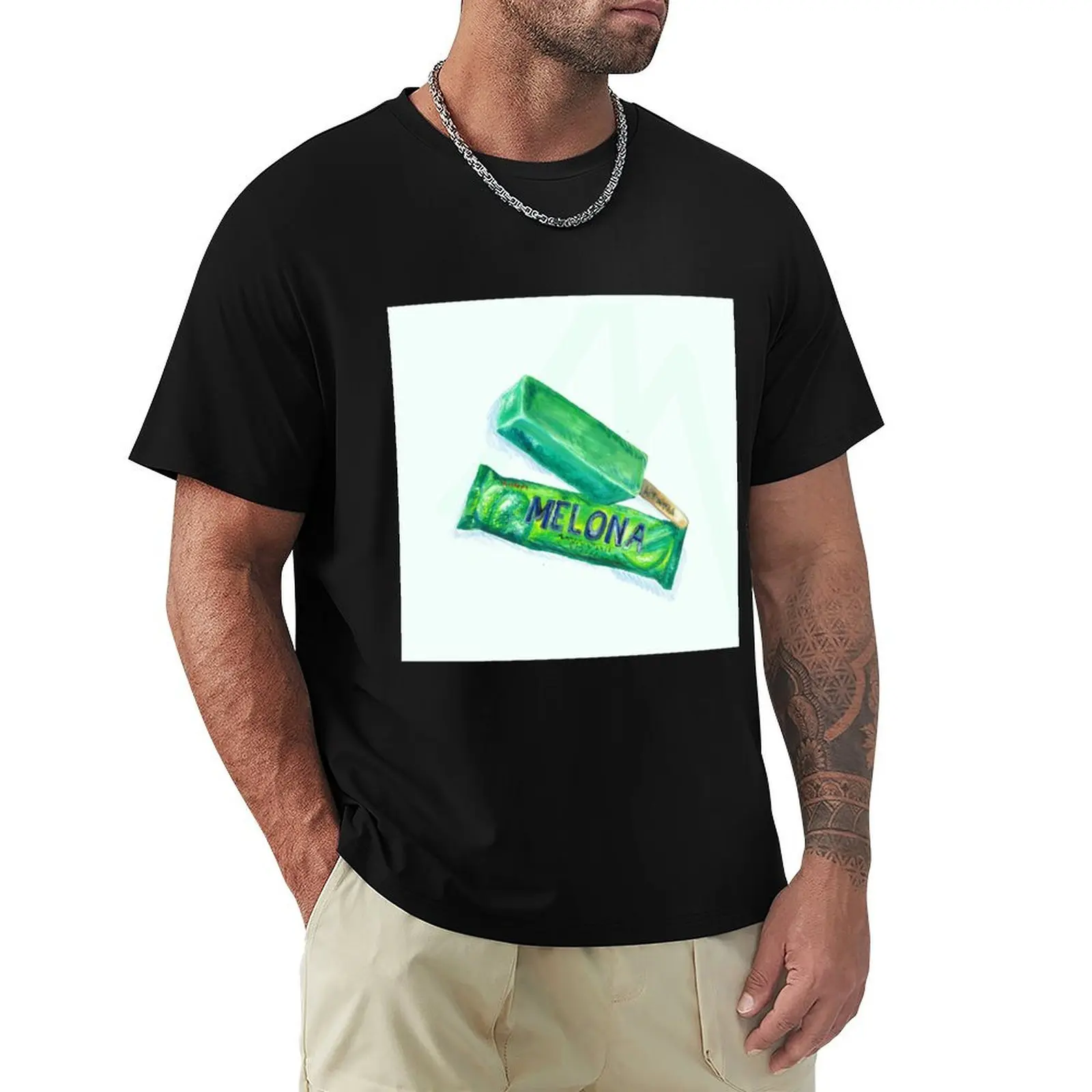 Camiseta Melona Ice Cream, camiseta informal de algodón de manga corta a la moda