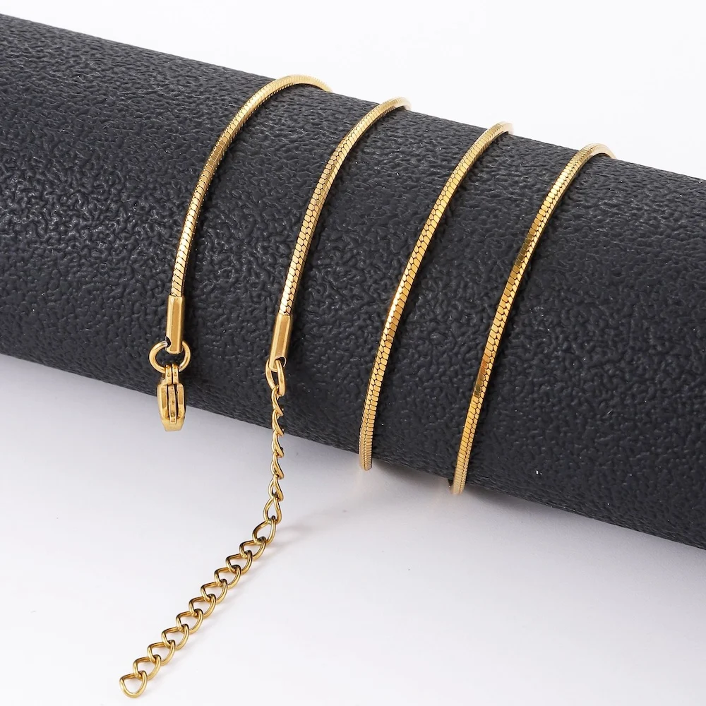 1,2 mm goldfarbene Edelstahl-Halskette für Männer, achteckige Schlangenkette für Frauen, Hip-Hop-Schmuckzubehör – Detail 8