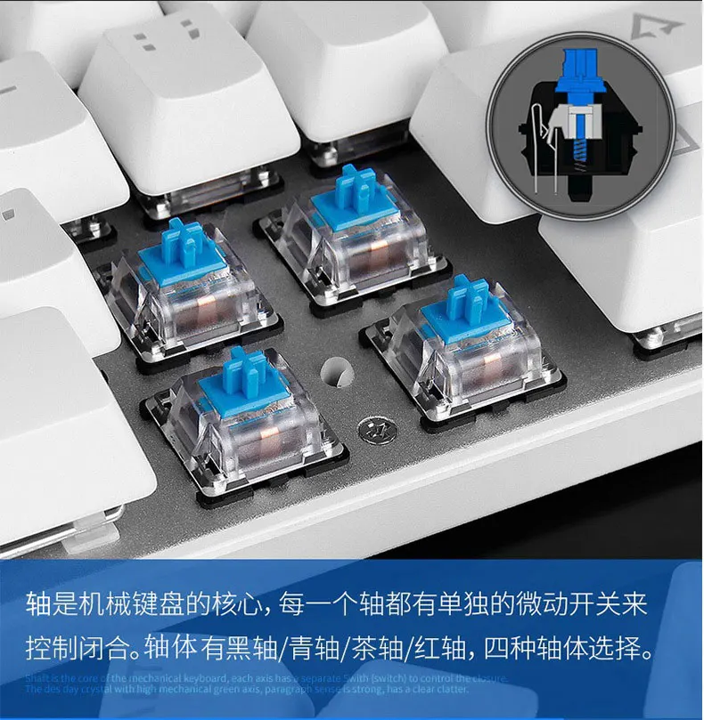 Keyboard Keys Switch Clicky Linear Tactile Silent Black Blue Brown Red Purple 2Pin Switches for Backlit Mechanical Keyboard