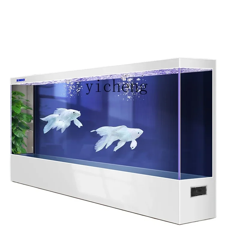 

ZK ecological fish tank, large ultra-white glass water-free goldfish tank in the living room, integrated with a wall aquarium