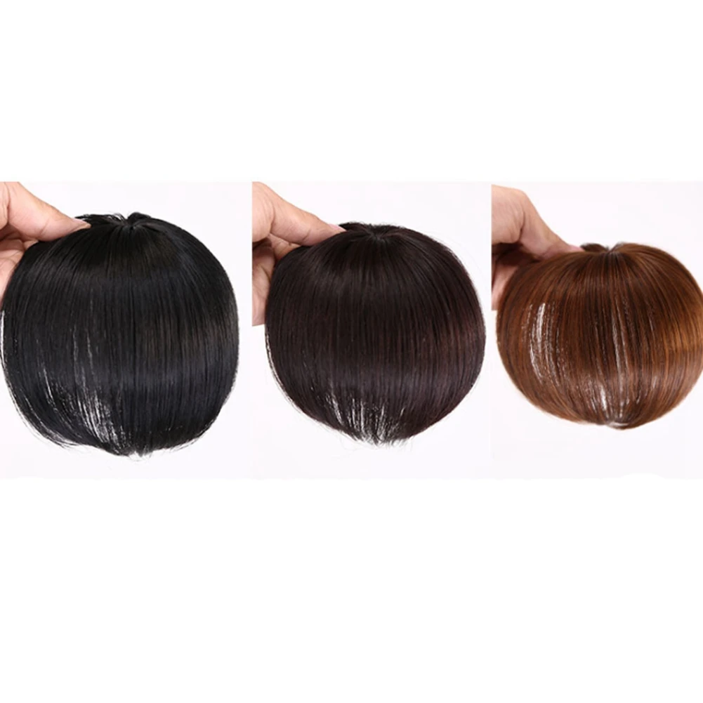 Human Hair Topper Wig with Bangs Increase the Amount of Hair on the Top of the Head to Cover the White Hair Hairpiece A