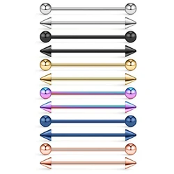 WKOUD 14 Gauge Balls & Spikes Industrial Barbell Cartilage Earring Body Piercing Jewelry 32mm 35mm 38mm 40mm Pack