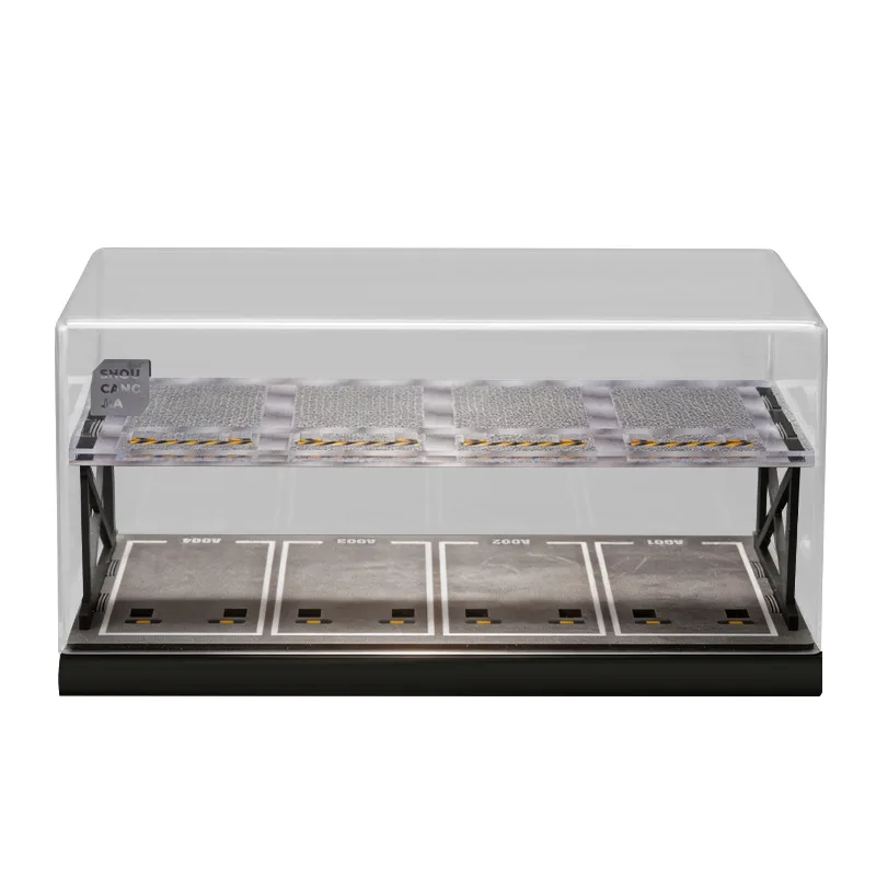 Collector 1:64 Scale Two-Story Parking Garage Diorama – Snap-Fit Assembly with Dust-Proof Cover & LED Lights, Storage Display view 5