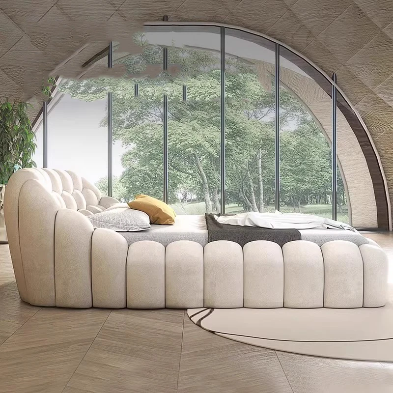 سرير مزدوج حديث بسيط الأميرة النائمة الفتيات سرير تدليك تصميم القلعة الملك الحجم Letto Matrimoniale صالة جناح الأثاث