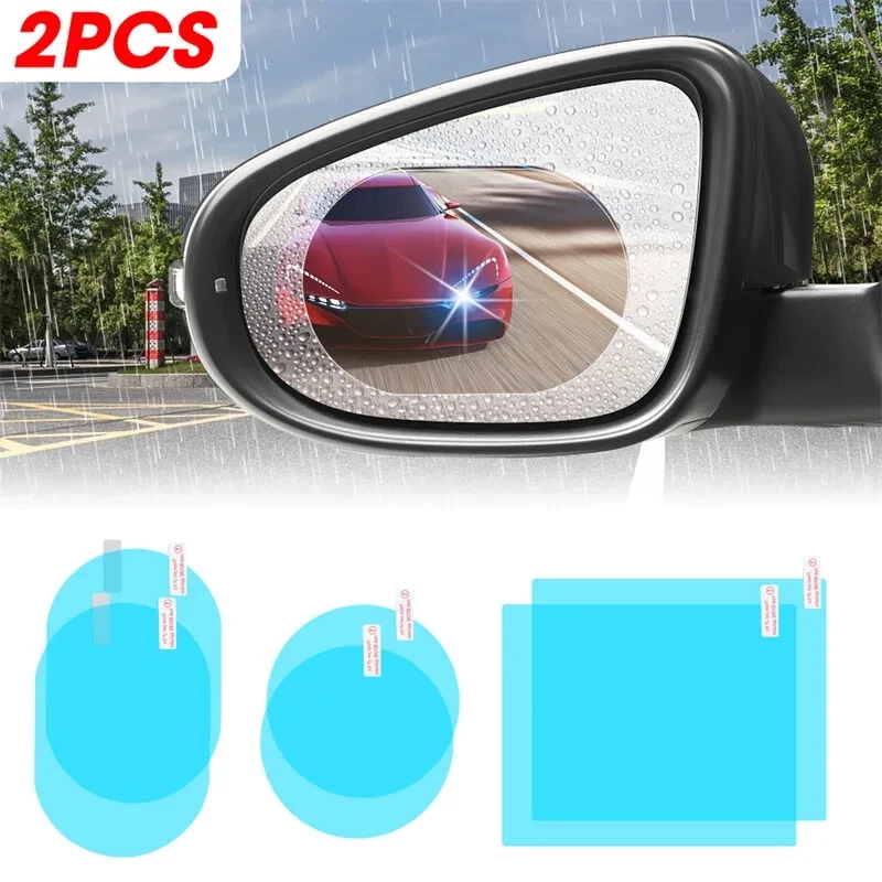 2Pcs Universal Anti-Fog Anti-glare Rainproof Car Tuning Rearview Mirror Trim Film Cover Exterior Parts Car Glass Accessories