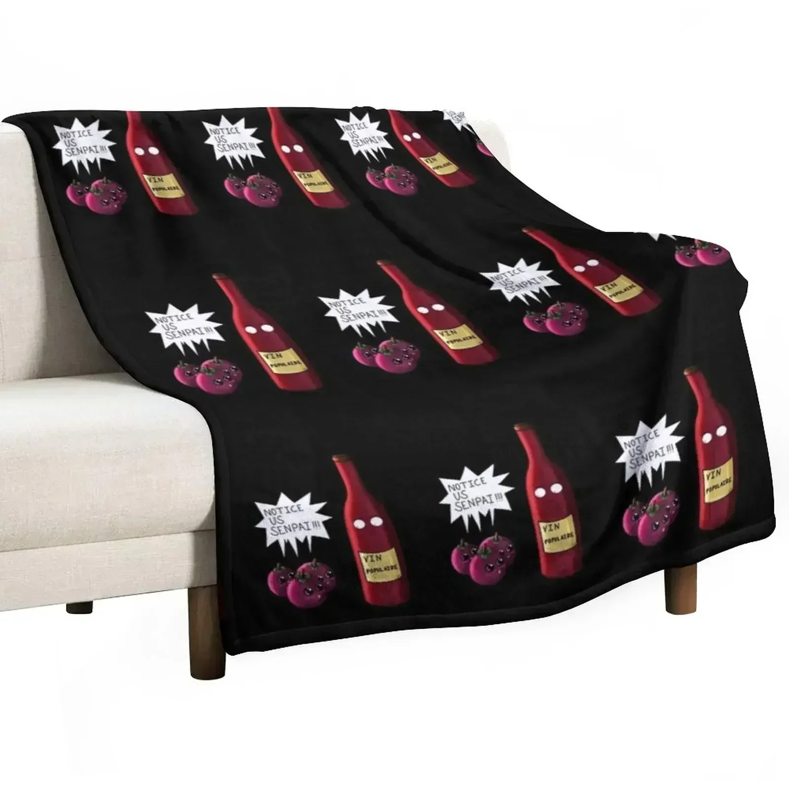 Mr. Popular Notice us Senpai!!! wine and grapes Throw Blanket Cute Plaid christmas gifts Travel Luxury St Blankets