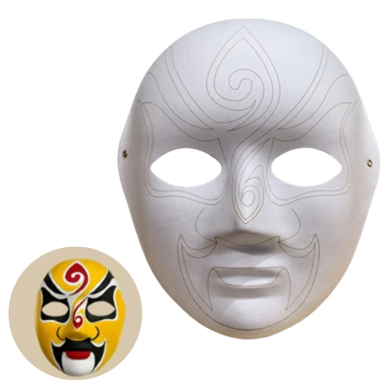 Paper Mache Art Masks DIY Blank Masks Paintable Paper Masks White Masquerades Masks Carnivals Masks for Adult Kids Gift