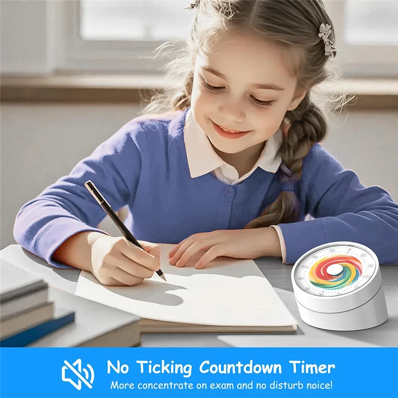 Visual Classroom Timer For Kids - Desk 60 Minutes Countdown Timers For Teachers And Students Easy Rotating And Reading
