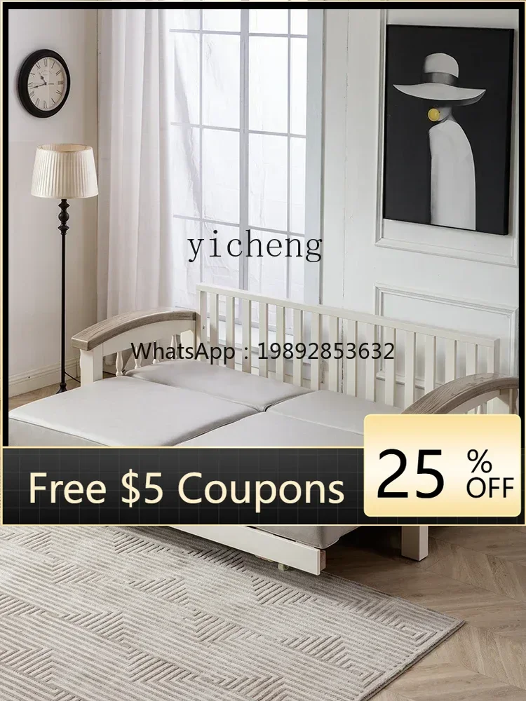 

XX solid wood sofa with tow all solid wood small apartment living room fabric sofa can be fully dismantled and washed sofa bed