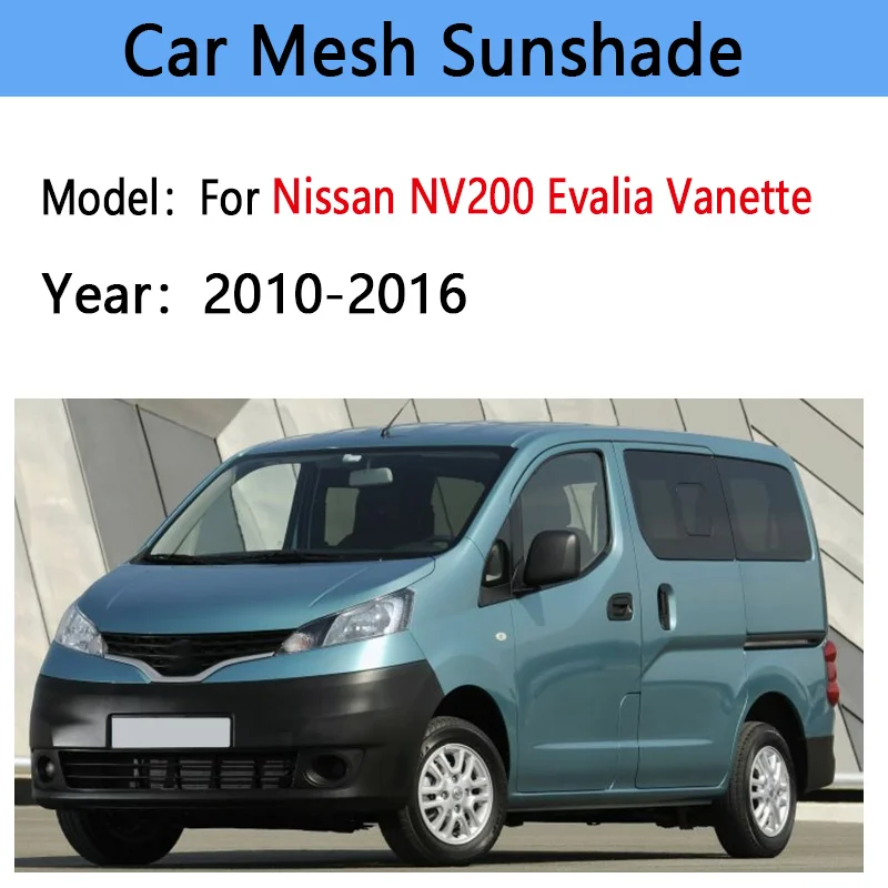 Car Mesh Sun Shades For Nissan NV200 Evalia Vanette 2010-2016 Sunscreens Window UV Protection Windshield Curtain Car Accessories
