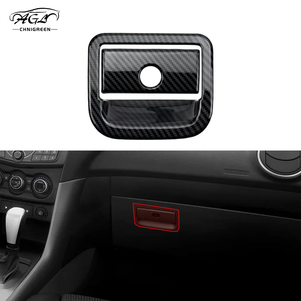 

for Mazda BT-50 BT50 2010-2020 Co-pilot Storage Box Handle Switch Panel Cover Trim 2pcs ABS Carbon Fiber Color