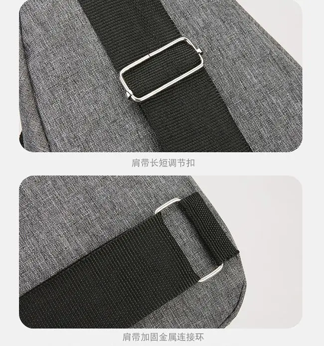 Business Men's Chest Bag Shoulder Messenger Bag Casual Canvas Travel Bag Waist Bag Multifunctional Waterproof Storage Bag