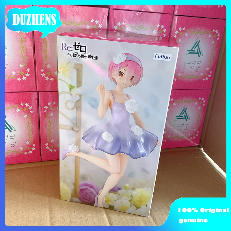 FuRyu Original:Re:Zero RAM Floral skirt VER.21cm PVC Action Figure Anime Figure Model Toys Figure Collection Doll Gift