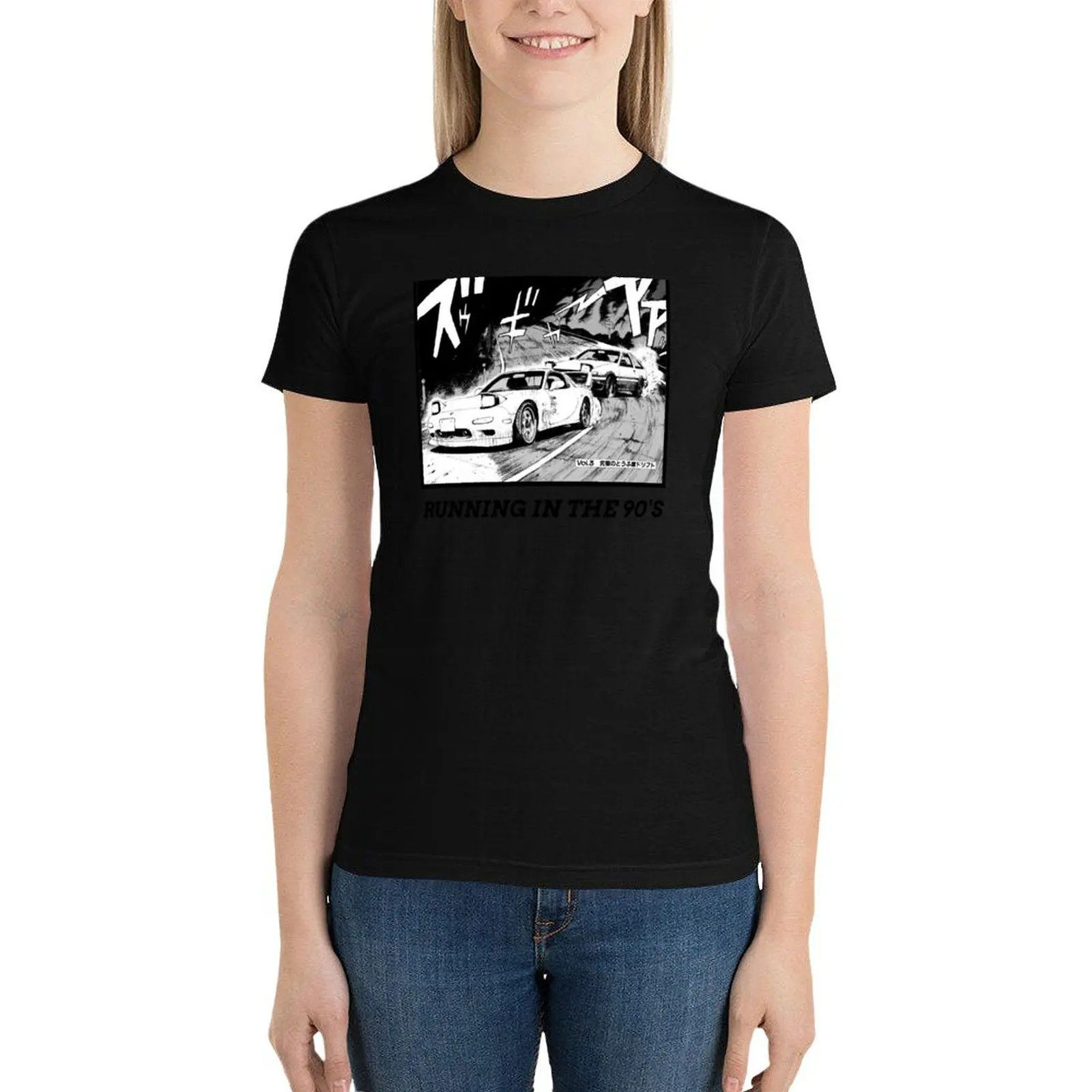 

Initial D Manga Running In The 90's AE86 vs RX7 T-Shirt summer top kawaii clothes t-shirts for Women graphic tees