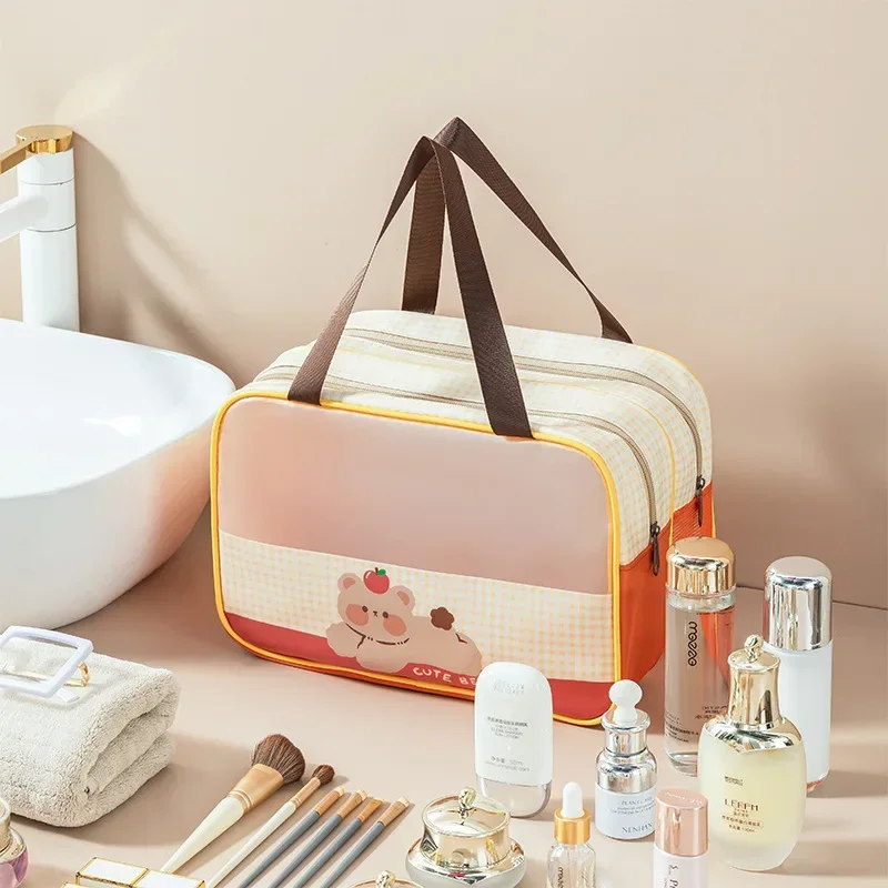 

Transparent waterproof swimming bag, women's storage bag 3-piece set, organizer of essential cosmetics for large capacity travel