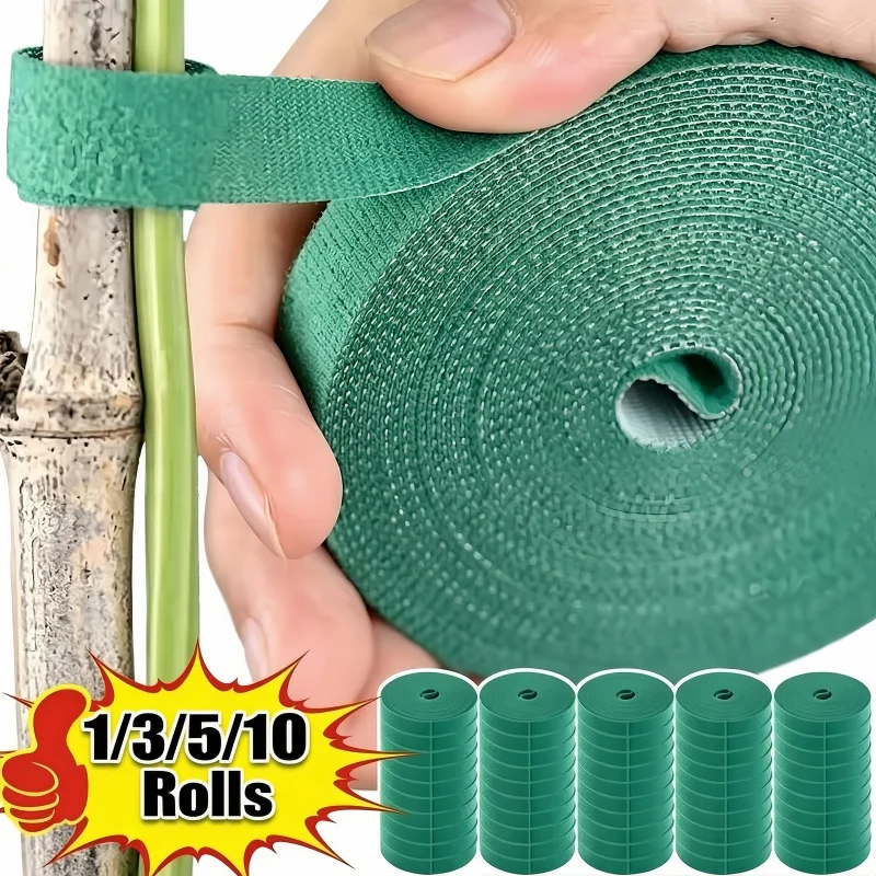 1/3/5/10 Rolls Plant Ties Green Self Adhesive Plant Tape Garden Plant Fastener Bandage Cable Ties For Garden Plants Home Use