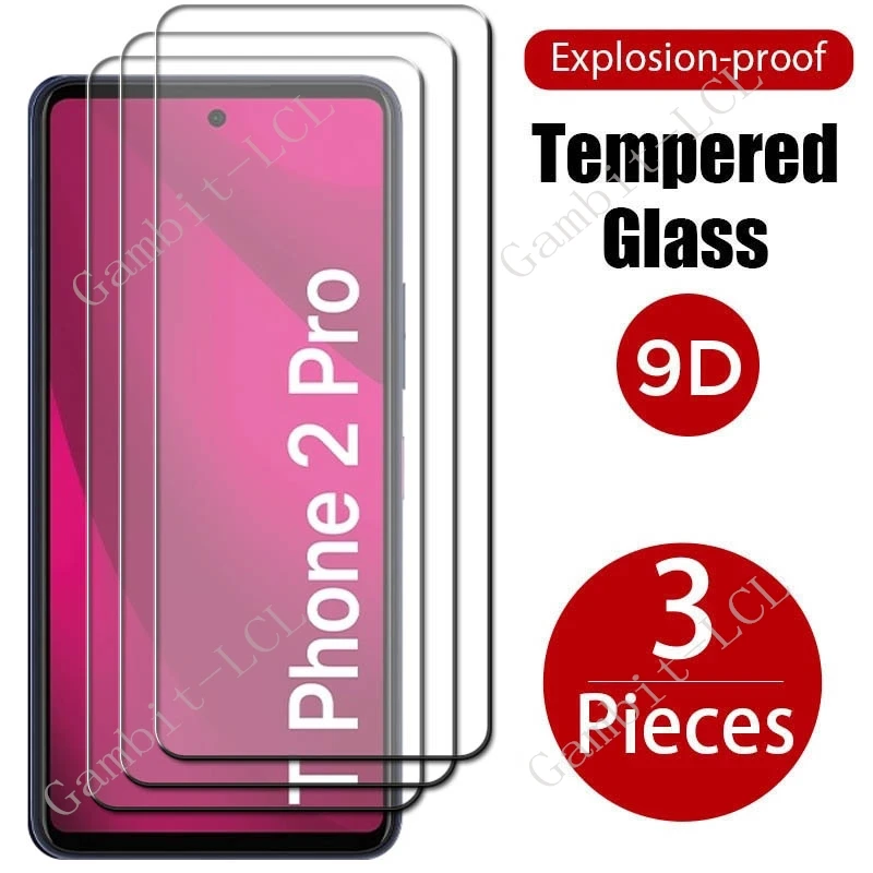 3PCS 9H Original For T-Mobile REVVL 7 Pro (T Phone 2 Pro Tempered Glass Protective On REVVL7Pro 2Pro Screen Protector Cover Film