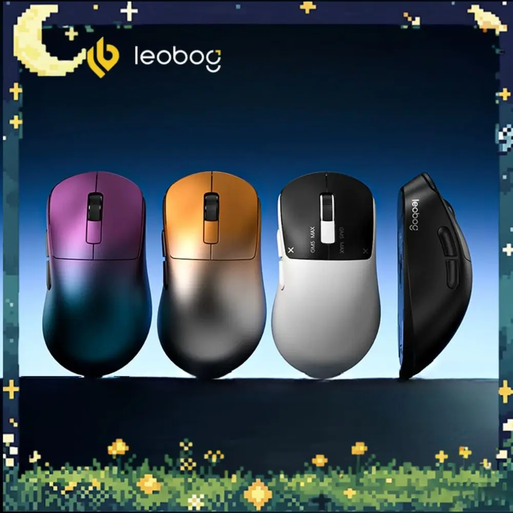LEOBOG GM5 Ultra Mouse Tri Mode Wireless Lightweight Adjustable DPI Long Battery Life Ergonomic Gaming Mouse for PC Laptop Gamer