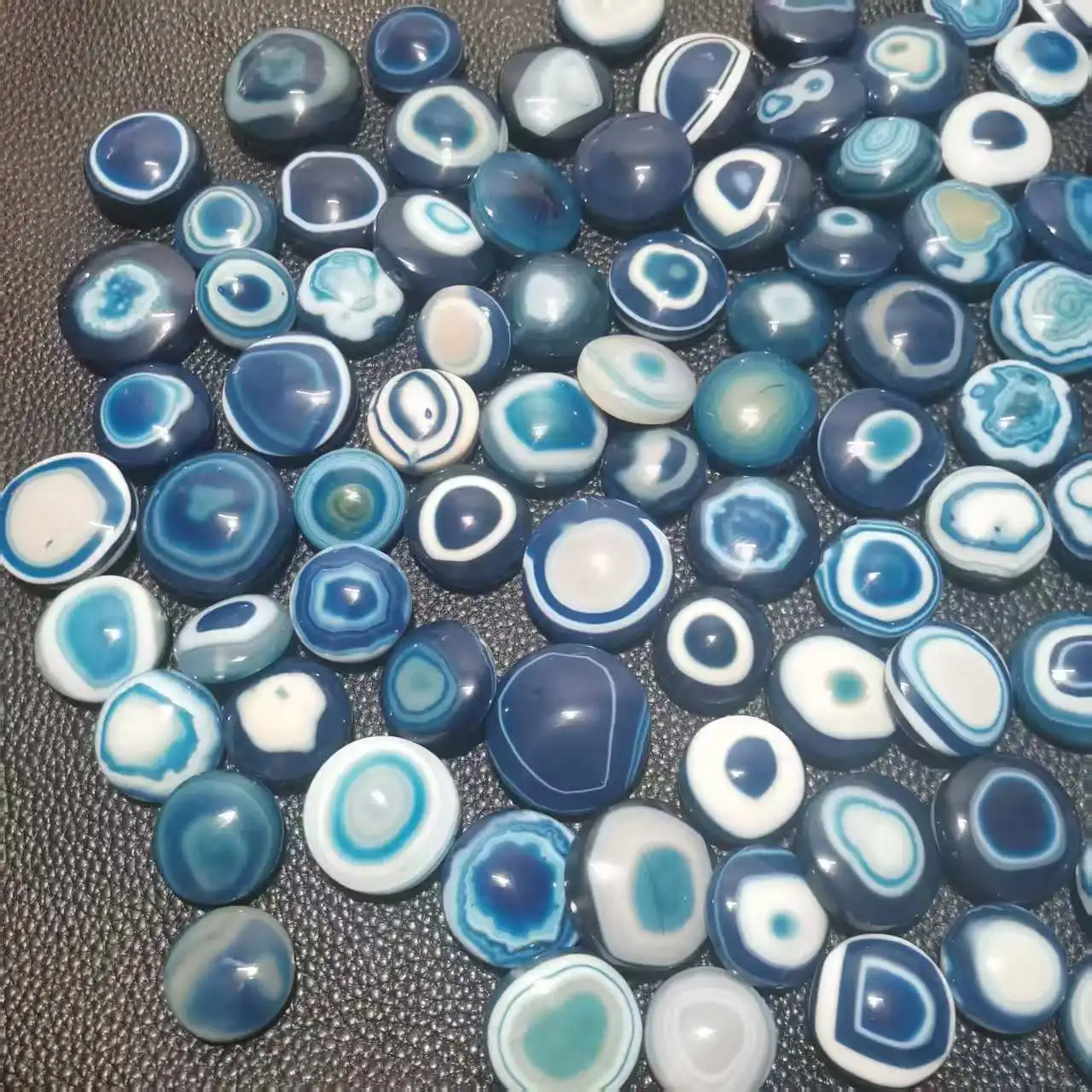 100pcs/lot Wholesales Sheep Eyelet Blue AgateTreasure Blue and White Color DIY Banyan Beads Men and Women's Fine Jewelry