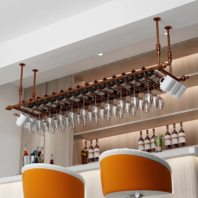 

Bar wine glass rack hanging upside down red wine ornament decorative display rack red wine glass rack high glass