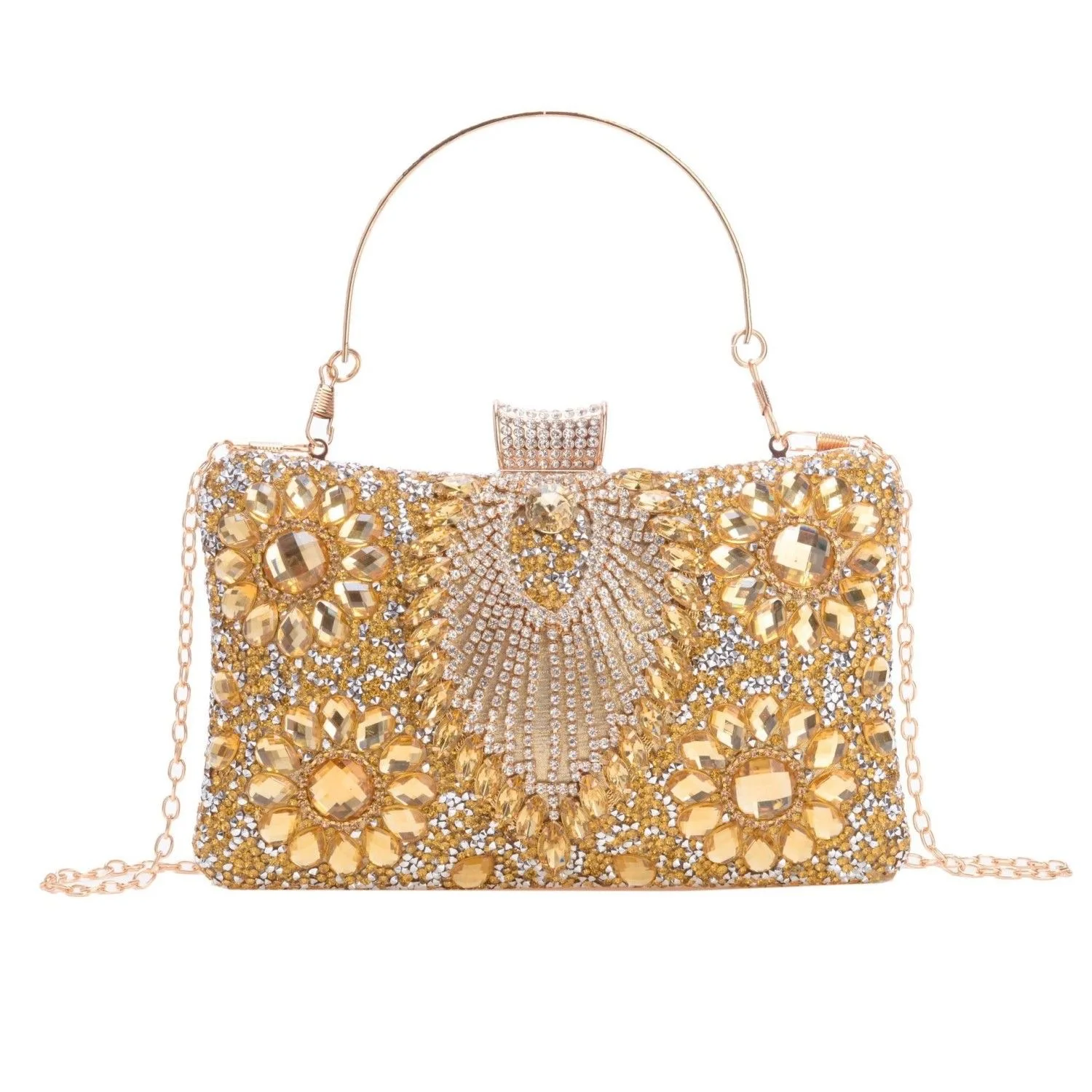 

New style cross-border noble lady heavy work diamond-encrusted evening bag diamond handbag clutch bag cheongsam single shoulder