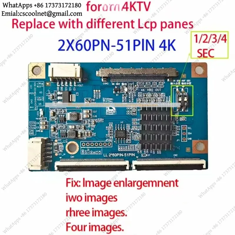 K06 LVDS Adapter Board 68/60 Pin to 51 Pin for LG 4K UHD LCD TV Screen Panel Repair TV160