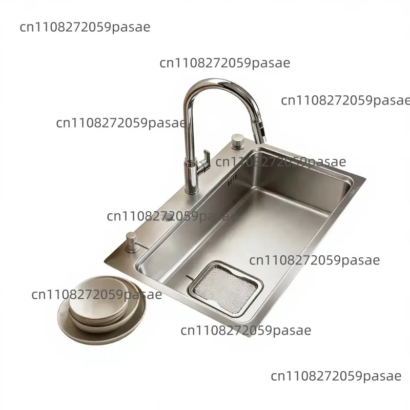 

Kitchen Sink Integrated Large Single Sink Rectangle Thickened 304 Stainless Steel 1.5mm Inner Sink Household Bar Vegetables