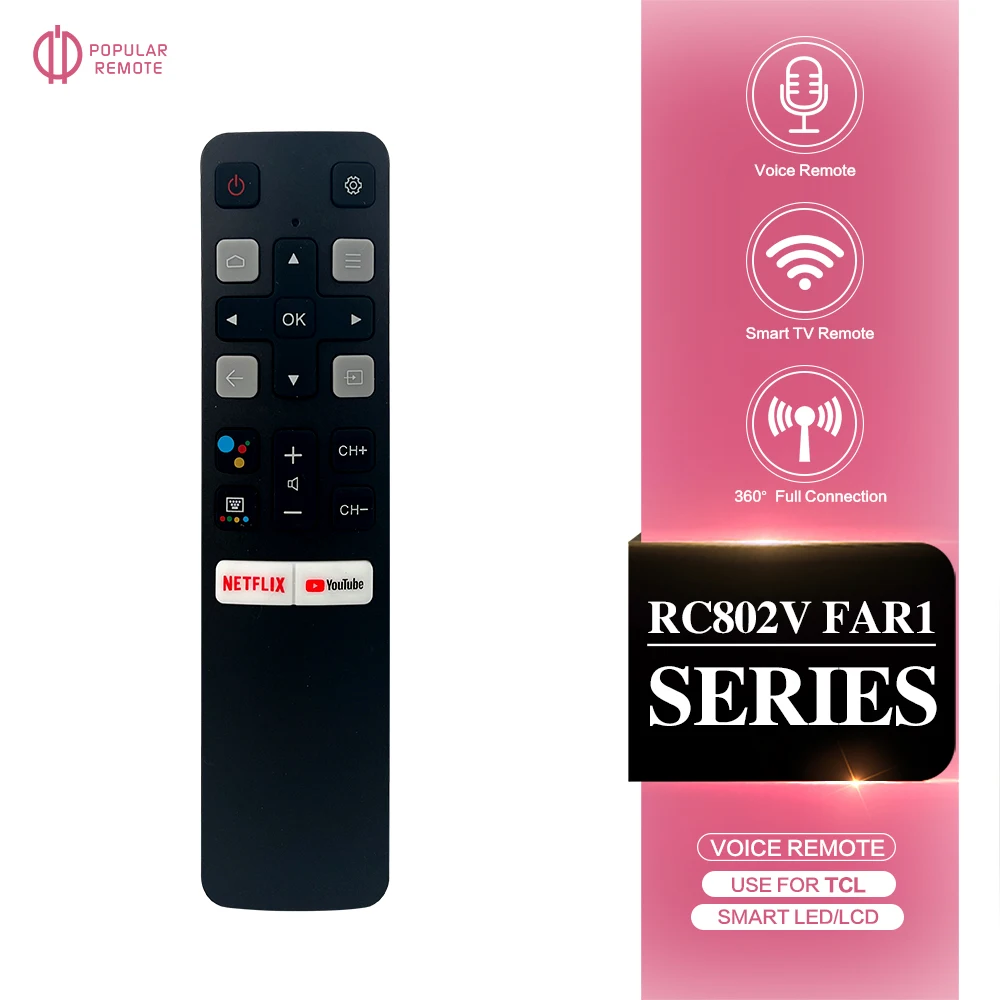 New Voice Remote RC802V FNR1 fit for TCL TV 40S334 50S434 55S434 75S434 40S330 70S430 32S334 55S435 50S435 43S43432S6500A 65P8S